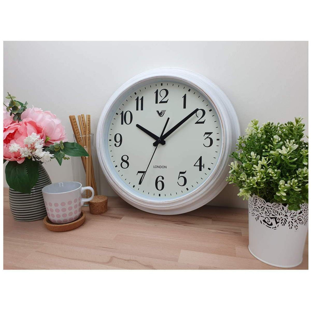 Victory Arabella Vintage London Wall Clock White 36cm CJH 5048 WHI 2