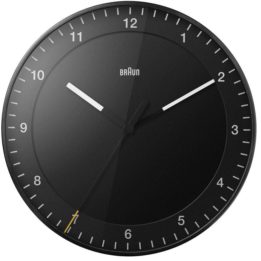 Braun Classic Analogue Wall Clock Black 30cm BC17B 1