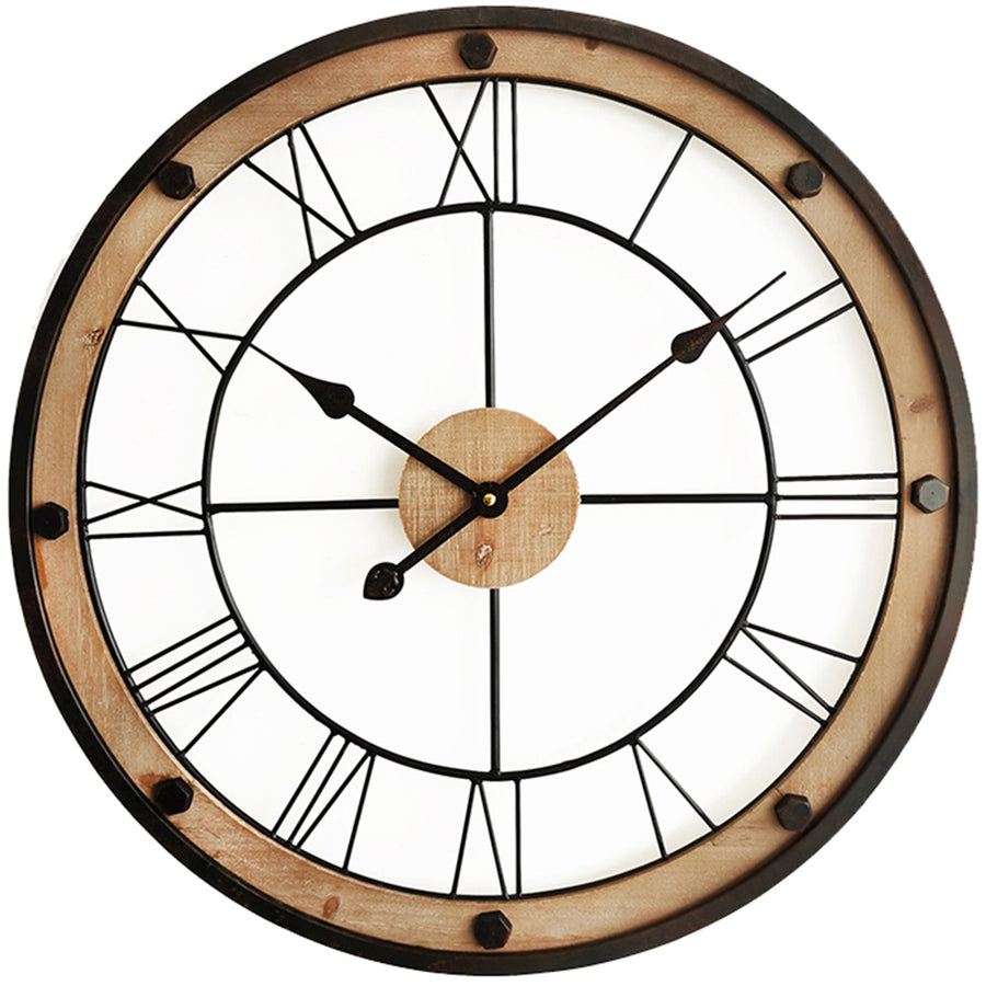 Industrial Floating Roman Wall Clock 61cm 92118CLK 1