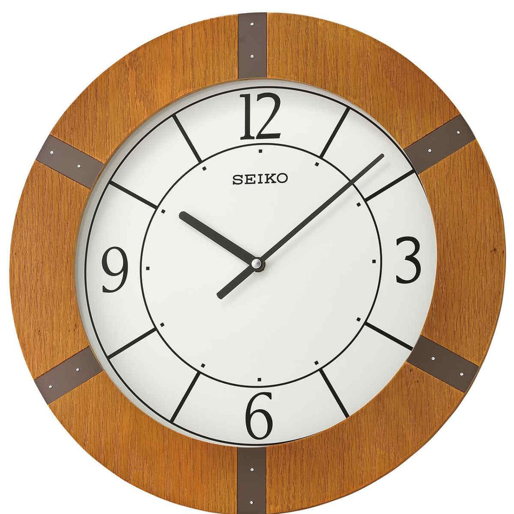 Seiko Mason Wooden Pendulum Wall Clock Light Brown 55cm QXC241-A 2